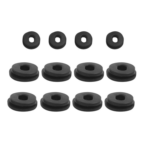 12Pcs Motorcycle Oval Round Rubber Side Cover Grommets Fits Honda Suzuki Black - Picture 5 of 12