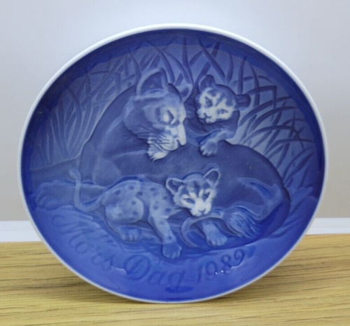 Muttertag Mors Dag Teller Bing & Grondahl Copenhagen Porzellan Blau Löwin - Bild 2 von 7