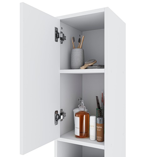 Armadio armadietto a colonna mobile alto 2 ante 6 ripiani mobiletto bianco - Foto 6 di 8