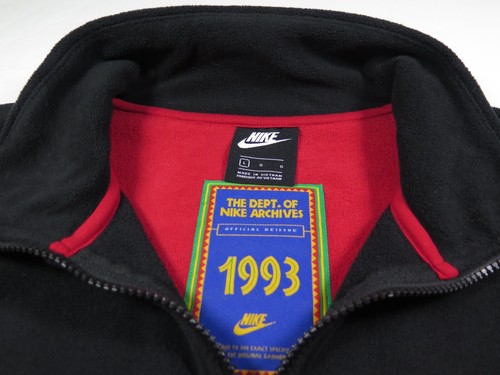 Chaqueta polar Nike Archives Just Do It para hombre roja negra pulóver 1/4 cremallera grande usada en excelente estado - Imagen 9 de 19