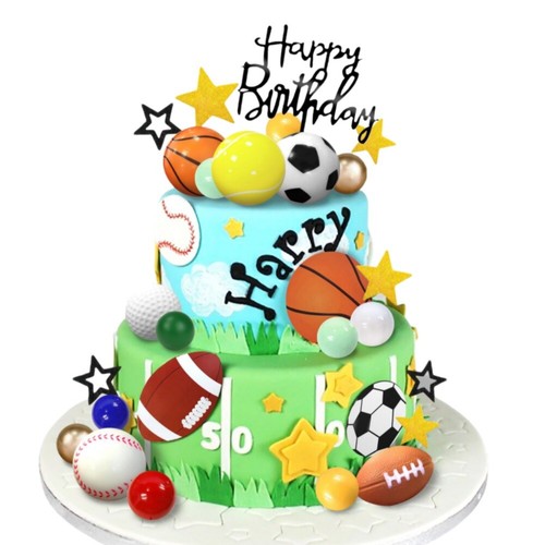 37Pcs Sports Cake Toppers Sport Cake Decoration for Sports Theme Birthday Party