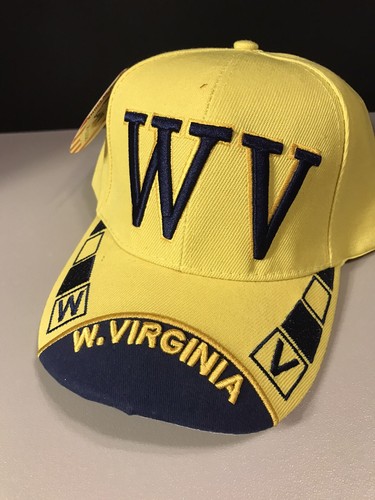 West Virginia Mountaineers Yellow Ball Cap Adjustable Band Embroidered Logo - Picture 4 of 4