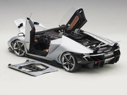 LAMBORGHINI CENTENARIO ROADSTER LP770-4 MATTE METALLIC SILVER 1:18 AUTOart 79116 - Picture 5 of 12