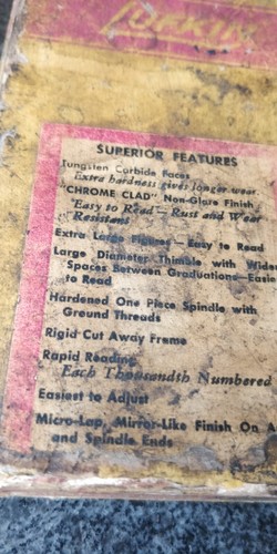 Lufkin CT1662V Chrom Clad Micrometer 1-2" Friction,  Carbide Tips, .0001, - Afbeelding 23 van 23