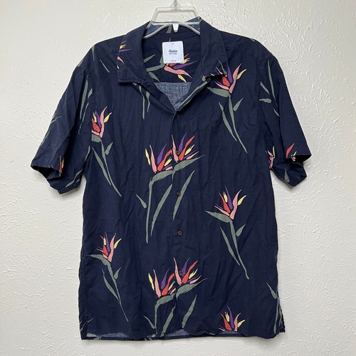 Camisa Katin Para Hombres L Negra Camp Cuello Lazo Manga Corta Viscosa Algodón - Imagen 2 de 13