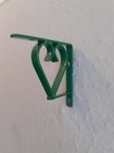 2x Heart Metal Shelf Support Brackets in GREEN. New / Handmade 4" (10cm) x 13mm 