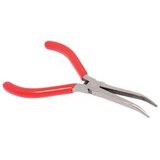 K Tool 51206 Needle Nose Pliers, 6" Long, Bent Nose, with Side Cutter, Vinyl Gri