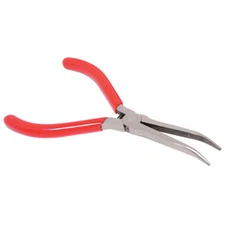 K Tool 51206 Needle Nose Pliers, 6" Long, Bent Nose, with Side Cutter, Vinyl Gri