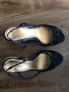 Cole-Haan-Women-039-s-Black-Thatch-Rope-Ankle-Strap-Open-Toe-Wedge-Heels-Size-8-B