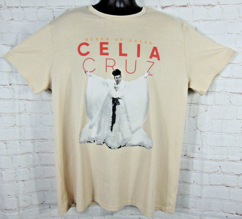 T-Shirt "Celia Cruz" Queen of Salsa Grafik beige Gr. 2XL Unisex Neu mit Etikett