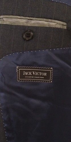 Jack Victor Exclusive Collection Gibson Two Piece Gray Pinstripe Suit 48L 44X33 - Picture 12 of 15