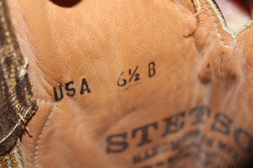 STETSON Womens Cowgirl Boots Sz 6.5 B Brown Laser Cut Leather Silver Metallic - Picture 13 of 13