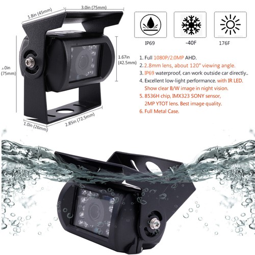4CH 1080P AHD GPS Truck DVR MDVR Rear View System 2 AHD IR Camera + 7" Monitor - Picture 3 of 8