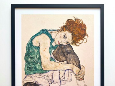 EGON SCHIELE RARE 1998 LITHOGRAPH PRINT FRAMED POSTER 