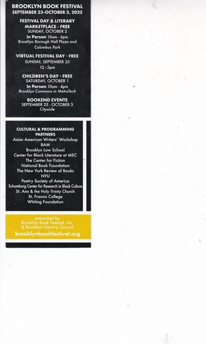 Tiphanie Yanique Brooklyn Public Library Bookmark 2022 - Picture 2 of 2