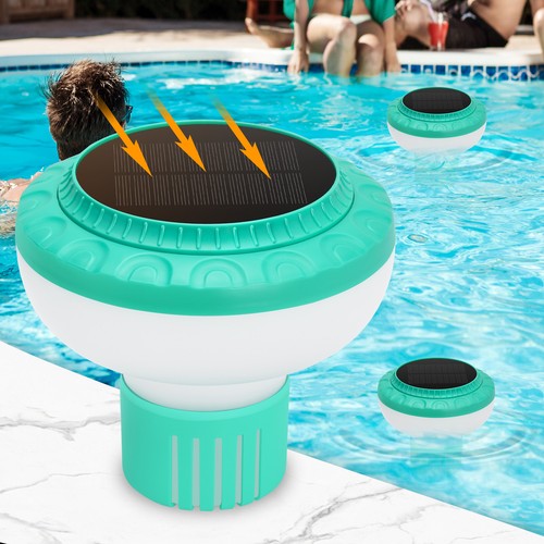 2 in 1 Solar Pool Chlorine Floater Float Dispenser & Pool Light with Colorful - Picture 11 of 12