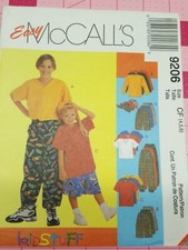 McCalls Pattern 9206 Childs Boys Shirt Pants Shorts Cap Tops Sizes 4 5 6 UNCUT