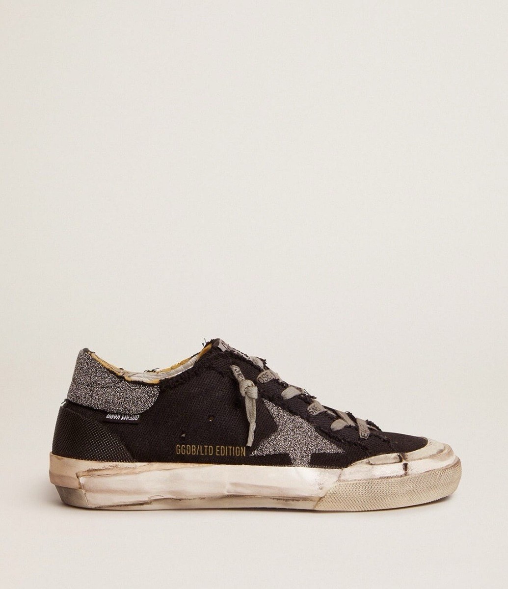★人気★【Golden goose】★Superstar canvas men's sneakers★ Golden Goose Men's Super Star LAB In Black Canvas With