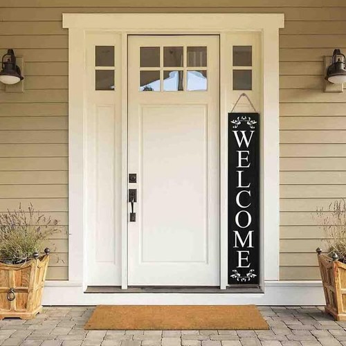 Letrero de bienvenida alto al aire libre para puerta principal, frente rústico... - Imagen 3 de 7