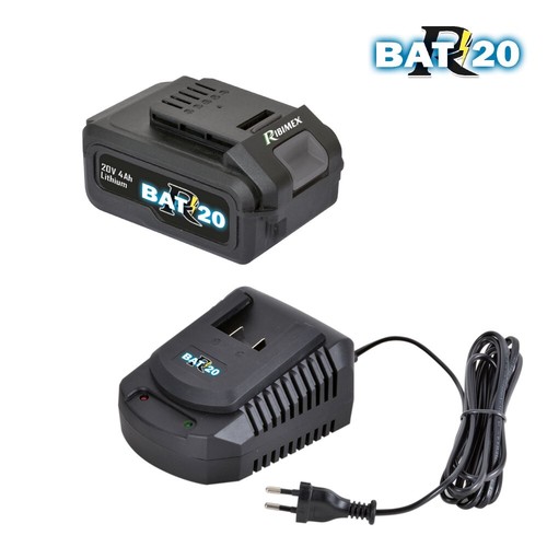 Kit Batteria + Caricabatteria RIBIMEX PRBAT20-KIT4 20V 4Ah Caricatore Rapido - Foto 1 di 3