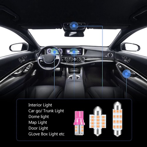 Pink LED Interior Car Dome Light Bulb 3-Pack 24pcs - Picture 5 of 7