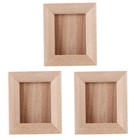 3Pcs Mini Wooden Picture Frames Hanging Photo Holders DIY Miniature Ornaments