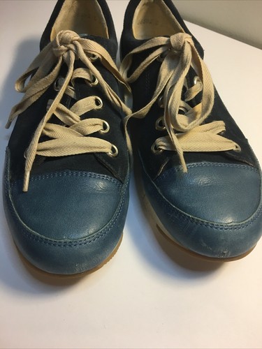 paul green sneakers womens size D 7 blue suede lace up - Picture 2 of 6