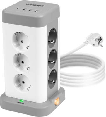 Duronic ET12C Mehrfachsteckdose 12-Fach, USB A+C, Überspannungsschutz