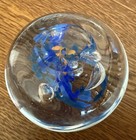 Pretty Blue Flower Blown Glass Paperweight by Goose Bay of Townsend Montana 2009
