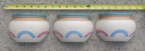 Vintage Wurzelholz Südwesten Wanddeko 90er Pastell Töpfe Pueblo Wandtaschen - Bild 1 von 11