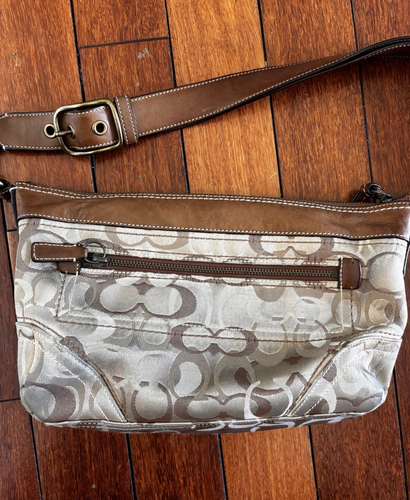 Coach Schultertasche Signature Canvas Leder Braun Y2K - Bild 5 von 10