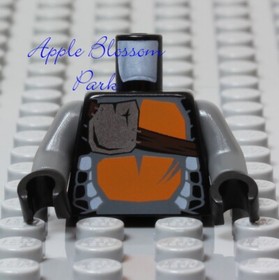 NEW Lego Ninjago Gray & Black SKALIDOR SNAKE TORSO - Serpent Minifig Body 9450