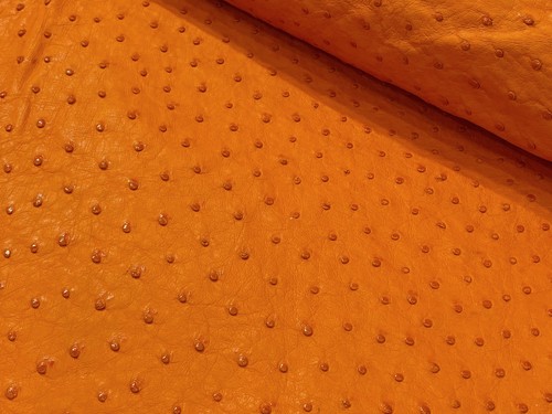 Piel de avestruz cuero mandarina color CF - Imagen 4 de 5
