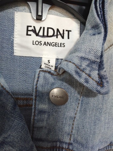 New EVIDNT Los Angeles Distressed Denim Jacket Size Small - Picture 4 of 8