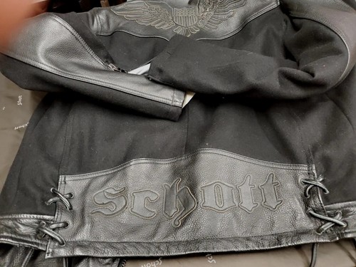 Schott Nyc NewWT Stunning - motto wool blend & leather  rare  Jacket Size Large  - Picture 16 of 17
