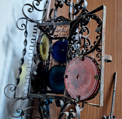 Lampadario antico portacandele appeso - Foto 4 di 21
