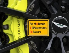 8 x Compatible with Aston Martin DBS Brake Caliper Vinyl Decals Sticker