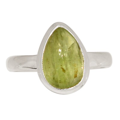 Natürlicher mintgrüner Kyanit - Indien 925 Silber Ring Schmuck Gr.7,5 ALLR-32175