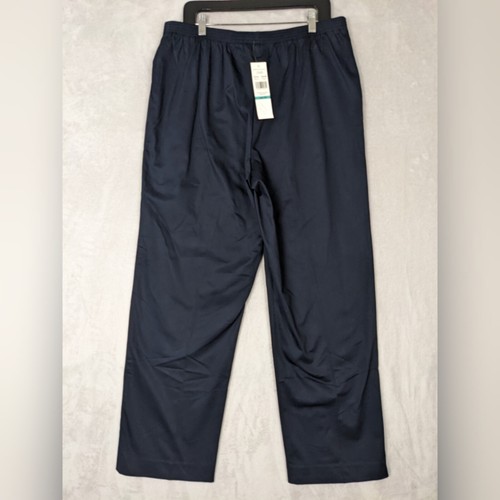 Alfred Dunner Dress Pants Women 16 Navy Blue Cotton Twill Elastic Waist Pull On - Picture 2 of 9