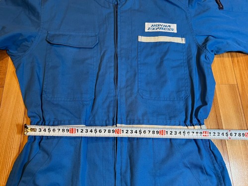 Japanese Vintage Honda Express White Blue Mechanic Coveralls Tsunagi Suit size L - Picture 8 of 9