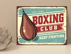 1x Boxing Club Rustic Retro Metal Plaque Sign Gift House Novelty (mt112)