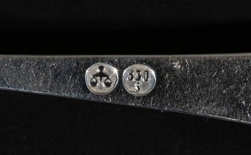 David Andersen Town Hall Fan Tip 830 Purity Silver Demitasse Spoon 3 3/8" Norway - Picture 3 of 3