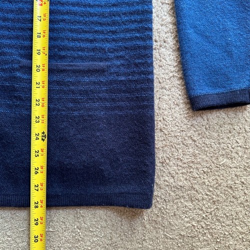 Karen Scott Sweatshirt Womens Small 100% Wool Full Zip Hoodie Blue Pockets - Picture 10 of 11
