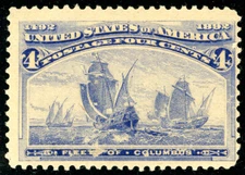 US Scott #233 Columbian Exposition 4¢ Ultramarine (1893) MH  ***FREE SHIP****