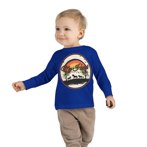 My Heart Horse Toddler Long Sleeve Shirt Girls Boys Animal Riding Tee - Picture 16 of 29