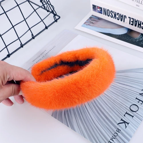 women's luxury100% mink fur headband real fur hair band Hair hoop - Picture 18 of 30