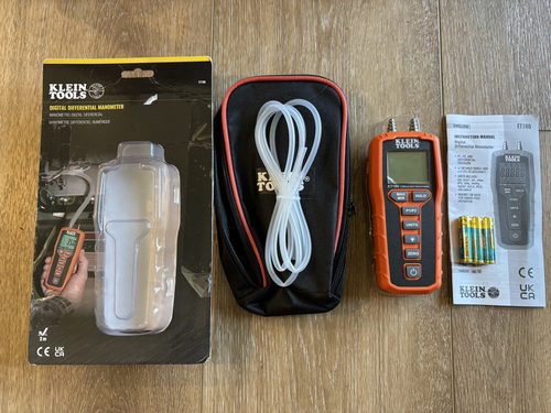 Klein Tools ET180 Digital Differential Manometer with Case