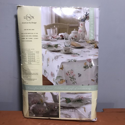 Lenox Tischdecke Schmetterlinge Libellen Rosen Leinen 60" 48" - Bild 1 von 9
