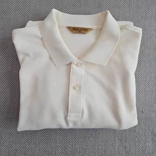Gold Label Roundtree & Yorke Men's XL Cream Polo Shirt Classic Golf EUC Dadcore - Picture 11 of 11