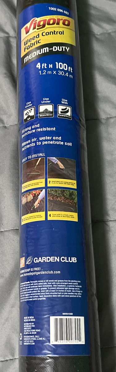 Vigoro Weed Control Fabric 4ft x 100ft Medium Duty Home Depot Garden